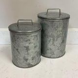 Set of 2 Pottery Barn Galvanized Canisters