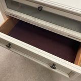 2-Drawer Nightstand with Glass Front Shelf