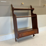 Wood Wall Shelf with Drawer  (as is)
