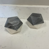 Set of 2 Gray and White Cubes