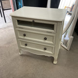 2-Drawer Nightstand with Glass Front Shelf