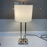 Silver Desk Lamp with Charging Station