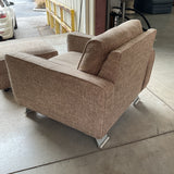 Newly Reupholstered Woodmark Chair and Ottoman (R)
