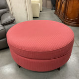 Round Red Ottoman