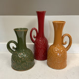 Set of 3 Ceramic Vases with Handles