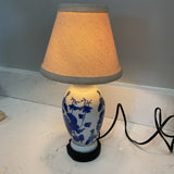 Blue & White Lamp w/ Beige Shade