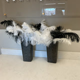 Pair of Metal Planters with Feathers