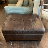 Haverty's  Leather Storage Ottoman As Is