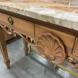 Century Stone Top Carved Shell Console