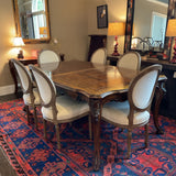Henredon Dining Table, 1 Leaf and 6 Chairs