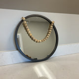 Round Mirror with Beaded Hanger