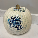 Blue & White Painted Pumpkin