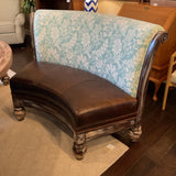 71" Round Wood Table with 4 Benches