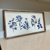 Blue and White Floral Art