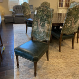 Ambella Castilian 74" Table with 8 Leather Seat Chairs