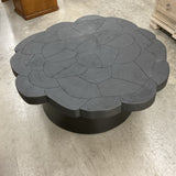 Scalloped Acacia Wood Cocktail Table