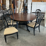 Thomasville Round Table with 8 Chairs and 1 Leaf As Is
