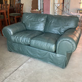 Classic Leather Green Leather Loveseat