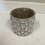 Tan and White Planter
