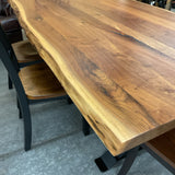 Foothills Amish Live Edge Table with 4 Chairs and Bench
