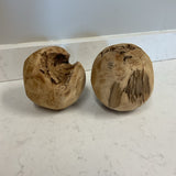 Pair of Decorative Wooden Spheres