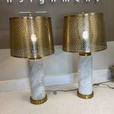 Pair of West Elm Marble Lamps