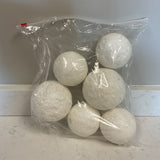 Set of 6 Glitter Snowball Ornaments (R)