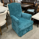 Teal Skirted Chair