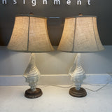 Pair of Conch Shell Lamps (As is)