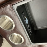 Brown Leather Power Reclining Loveseat