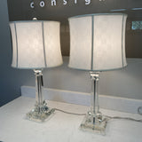 Clear Lamps with White Shades