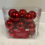 Set of 16 Red Christmas Ornaments