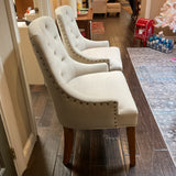 Pair of Pottery Barn Lorraine Tufted Chairs