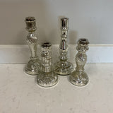 Set of 4 Ballard Designs Mercury Glass Candlesticks