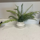 White Vase with Greenery