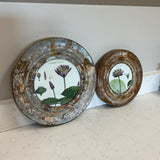 Pair of Metal Round Flower Art