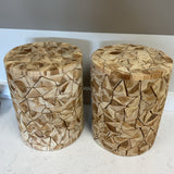 Pair of Nadeau Wood Stools (As-is)