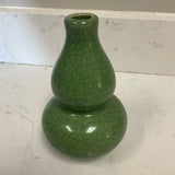 Green Crackle Bud Vase