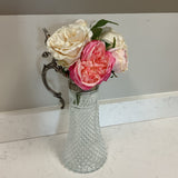 Crystal Claret Jug w/ Floral Bouquet
