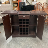 Crate & Barrel Wine Cabinet on Casters As Is