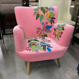 180° Pink Embroidered Tropical Chair