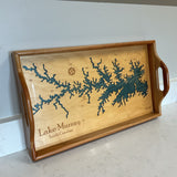 Nautical Wooden Map Tray of Lake Murray As Is
