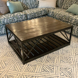 Ethan Allen Beam Metal Based Cocktail Table