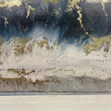 Abstract Blue & Gold Framed Art