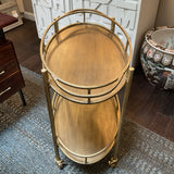 Oval 2 Tier Metal Bar Cart