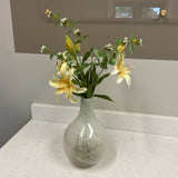 Yellow Flowers in Clear White Vase