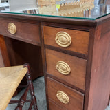 Vintage Kneehole Desk with Chair