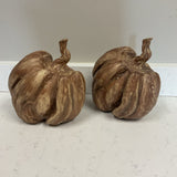 Pair of Wood Carved Pumpkins