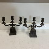 Pair of Bronze Candleholders