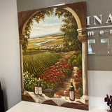 Vineyard Scene Oil Canvas